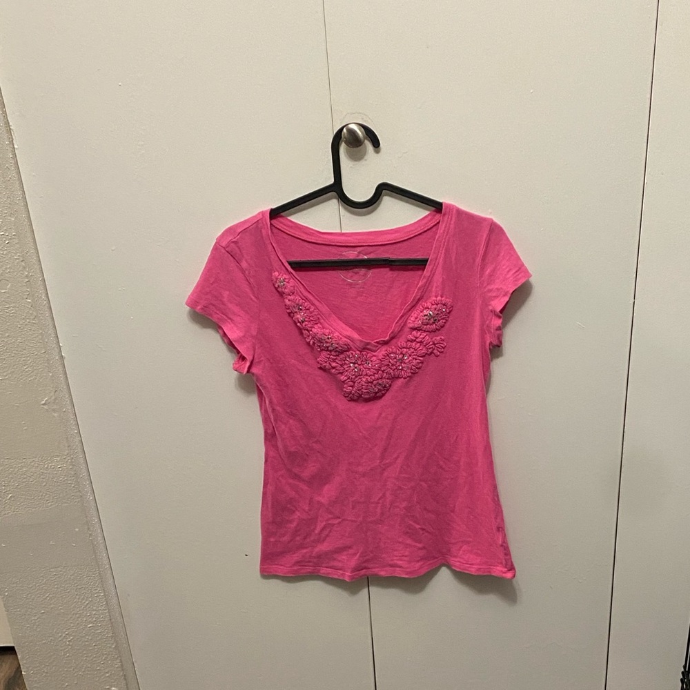❤️❤️ Pink Floral Short Sleeve T Shirt